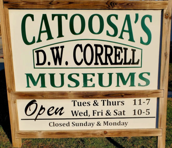 Sign at the D.W. Correll Museums in Catoosa, Oklahoma