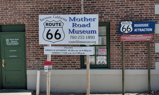 Entrance area at the Mother Road Museum in Barstow, California