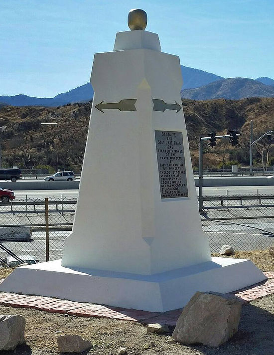 Santa Fe & Salt Lake Monument at Cajon Pass, erected 1917