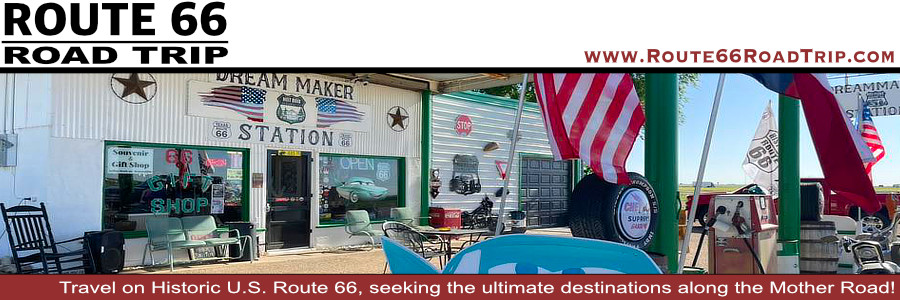 Dream Maker Station on Route 66 in Adrian, Texas, the Mid-Point of the Mother Road