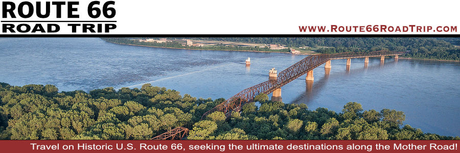 The Old Chain of Rocks Bridge between Illinois and Missouri on Route 66 at St. Louis over the Mississippi River