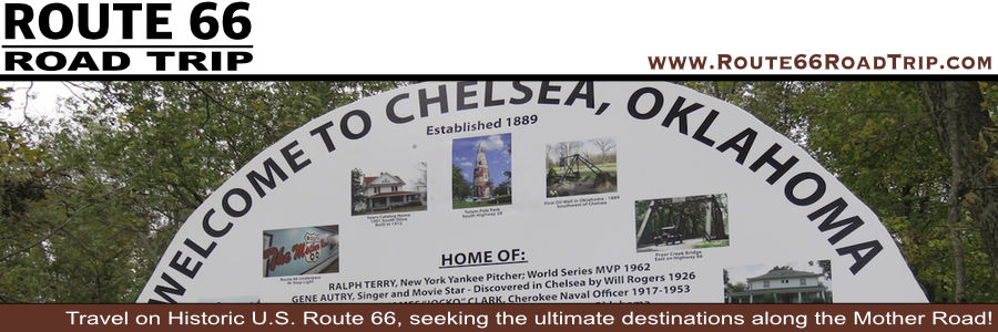 Road Trip Visitors Guide for Chelsea, Oklahoma on US Route 66, attractions, maps and photographs
