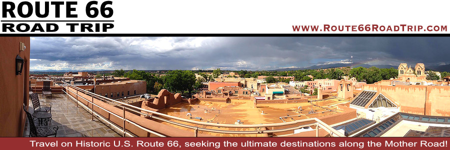 Santa Fe New Mexico Route 66 Travel Guide, featuring hotels, maps, attractions, things to do, and photos