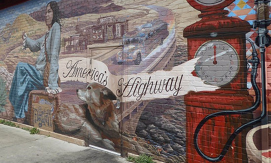 Mural in Flagstaff, Arizona ... Route 66: America's Highway