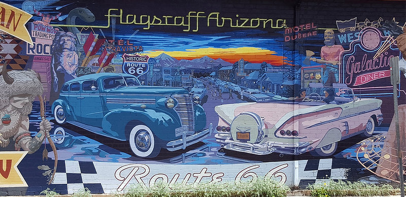 Mural in Flagstaff, Arizona ... Historic US Route 66