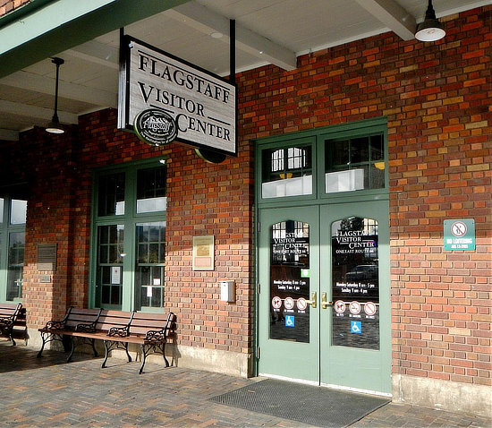 Entrance to the  Visitor Center in downtown Flagstaff, Arizona