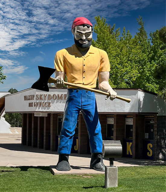 Lumberjack Muffler Man on the Northern Arizona University campus in Flagstaff, Arizona