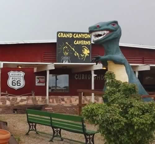 Entrance area to the Grand Canyon Caverns on Historic Route 66 in Arizona