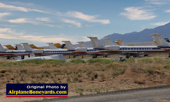 Airliners in storage at the Kingman Arizona Airport and Industrial Park