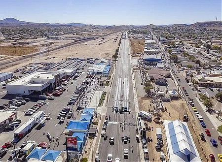 Aerial view of the Kingman Route 66 Street Drags in Arizona
