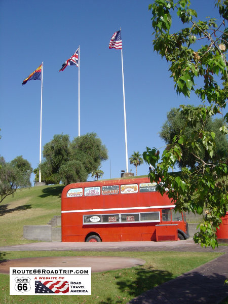 Double-decker English bus in Lake Havasu City, Arizona
