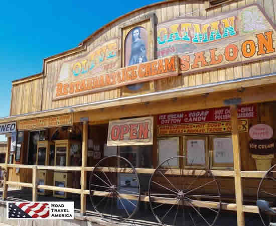 Olive Oatman Restaurant, Ice Cream and Saloon, along Historic Route 66 in Oatman, Arizona