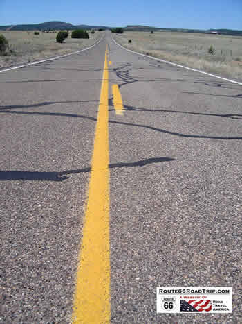 Stopping for a close-up and personal view of Route 66 just northwest of Seligman