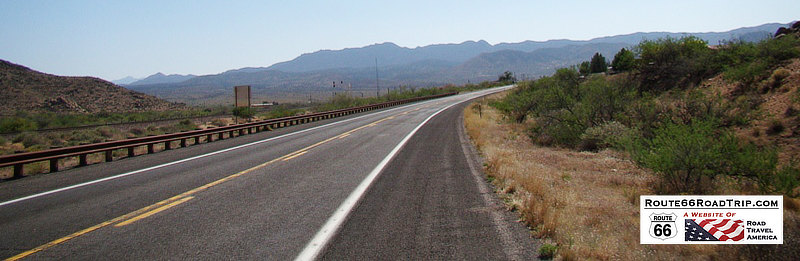 Recent, quiet scene along Route 66 between Seligman and Kingman, Arizona
