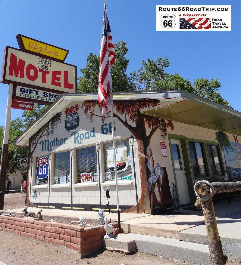 The Aztec Motel and Gift Shop on Historic Route 66 in Seligman, Arizona