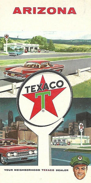 Vintage Arizona Fold-Out Road Map from Texaco