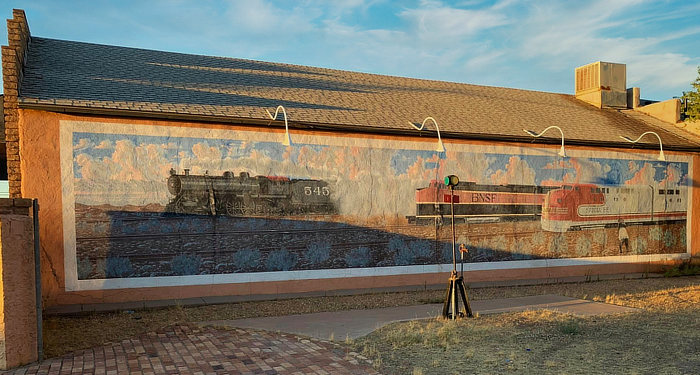 The Burlington-Northern-Santa-Fe (BNSF) mural in Winslow, Arizona