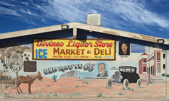 Route 66 Mural at Divines Liquor Store, Market & Deli in Barstow, California