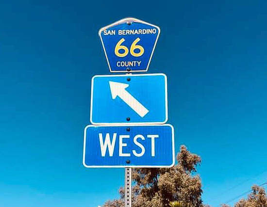 San Bernardino County Highway 66 sign