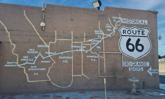 Route 66 mural in Oro Grande, California