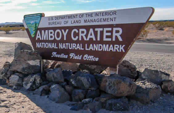 Amboy Crater National Natural Landmark sign