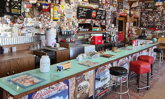 Interior view of the Bagdad Cafe in California