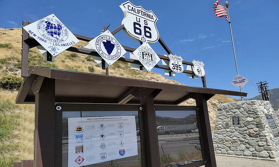 Camp Cajon kiosk on Old Route 66 in California