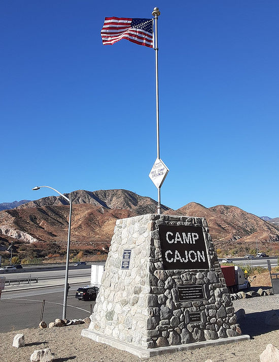 New Camp Cajon Monument, erected July 4, 2019