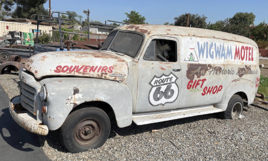 The old panel truck at the WigWam Motel in San Bernardino and Rialto, California