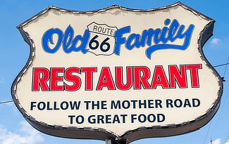 Sign at the Old Route 66 Family Restaurant in Dwight, Illinois