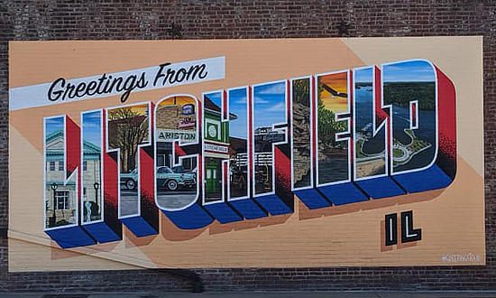 Greetings Mural in Litchfield, Illinois