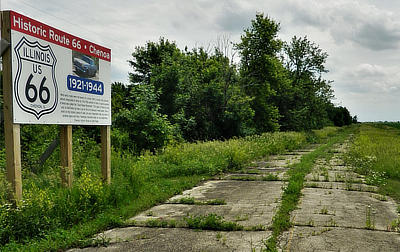 Abandoned Route 66 aligment at Chenoa, Illinois