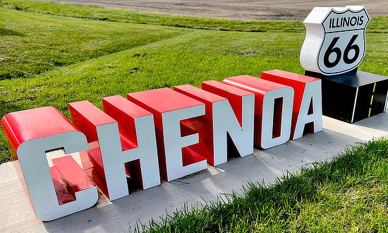 Sign on Chenoa Route 66 in Illinois