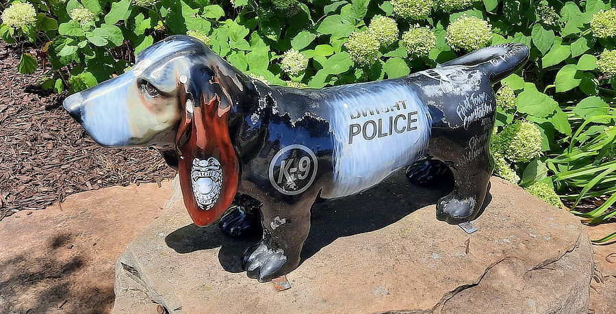 Dwight, Illinois K-9 Police dog sculpture