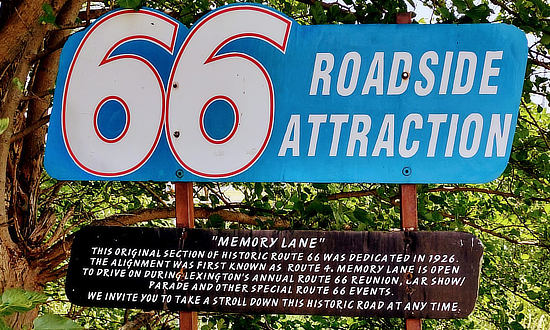 Illinois Route 66 Roadside Attraction: Memory Lane in Lexington