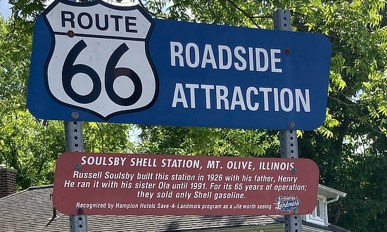Route 66 Roadside Attraction: Soulsby's Shell Service Station in Mt. Olive, Illinois