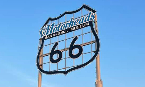 Sign at Motorheads Bar, Grill and Museum in Springfield, Illinois