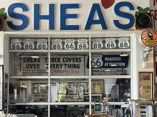 Replica of the famous Shea's Station, on exhibit at Motorheads in Springfield, Illinois