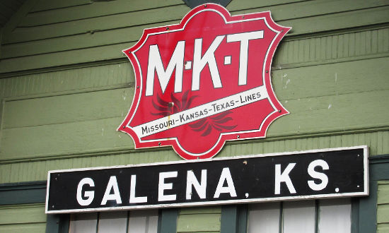 The sign at the Galena Mining & Historical Museum in the old MKT Railroad Station in Galena, Kansas