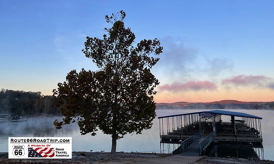 Quiet early morning lake scene near Branson Missouri