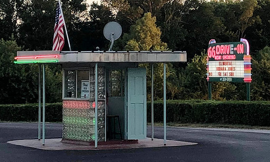 Ticket booth at the 66 Drive-In Theatre, Carthage, Missouri