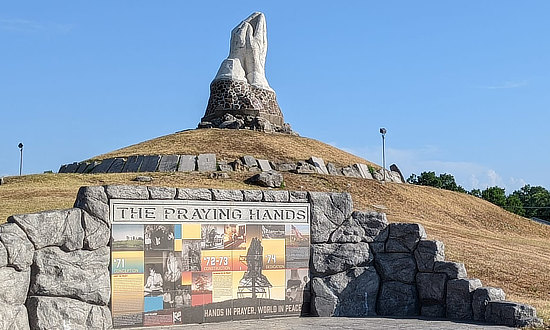 The Praying Hands Memorial in Joplin, Missouri
