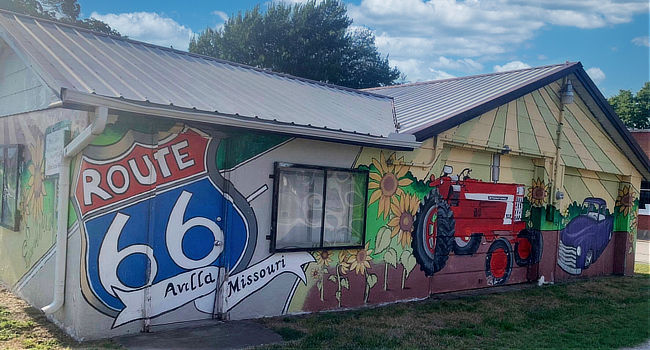 Route 66 mural in Avilla, Missouri