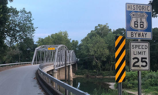 The historic Devil's Elbow Bridge over the Big Piney River on Route 66 in Missouri