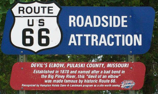 Route 66 Roadside Attraction: Devils Elbow in Pulaski County in Missouri