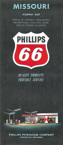 Vintage Missouri Highway Fold Out Map from Phillips 66 Petroleum