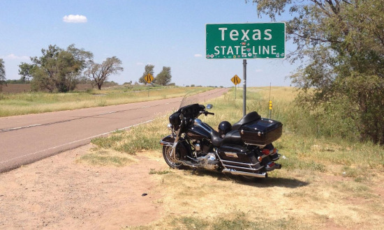 Welcome to Texas and Route 66 ... by motorcycle