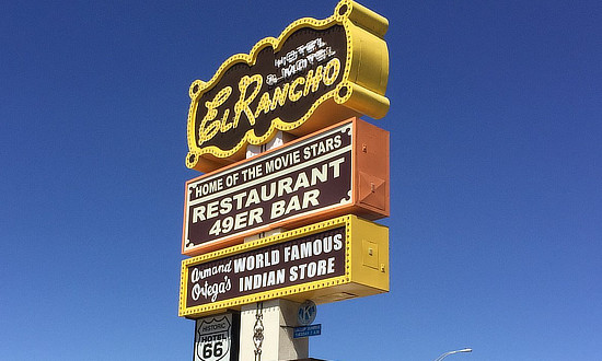 Sign at the Hotel El Rancho in Gallup, New Mexico