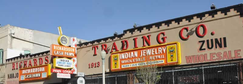 Retail stores in downtown Gallup, New Mexico