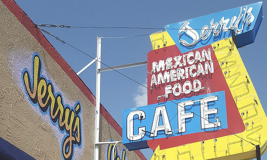 Neon sign at Jerry's Cafe in Gallup, New Mexico